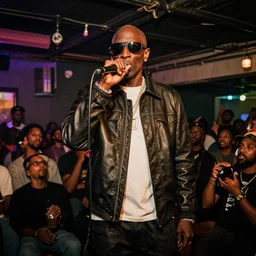 mf doom performing at a venue located in the shore