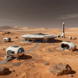 futuristic mars colony in the future, 35mm,4k