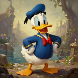 epic professional digital art of daffy duck in a screengrab from conan exiles, painting, by leesha hannigan, iris van herpen, artstation, cgsociety, wlop, epic, much wow, much detail, gorgeous, detailed, cinematic, masterpiece