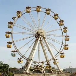 a ferris-wheel constructed from bones and skeletal remains