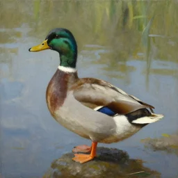 a duck on the prowl oil painting antonio donghi