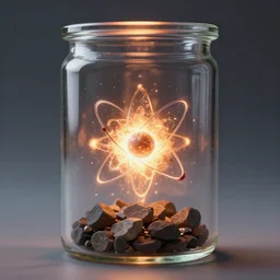 a tiny realistic atomic blast inside a glass jar. sharp focus, photography, unreal engine, trending on artstation, photorealistic, octane, trending on deviantart, unreal engine