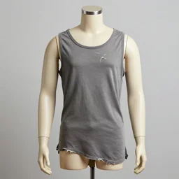 un maniquie con una camiseta rota y disuleta