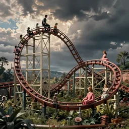 surrealist rollercoaster by yoko d'holbachie, lisa frank,