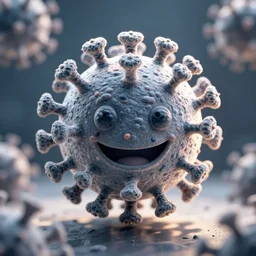 electron microscope photograph of a virus smiling