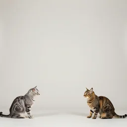 cats, rule of thirds, dynamic composition, studio lighting, random wall or scenery background