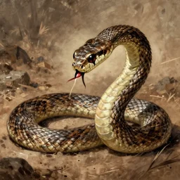 A beautiful illustration of a snake eating its own tail that seems to go on forever. burnt umber by Augustus Edwin Mulready casual