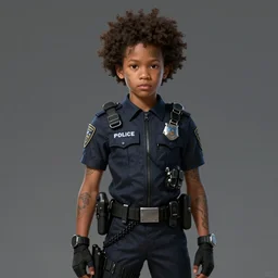 portrait of a man by greg rutkowski, he is about 2 5 years old, mixture between afroamerican and japanese, afro hair, geisha tatoos, very tall and slender, he is wearing a futuristic police gear, highly detailed portrait, digital painting, artstation, concept art, smooth, sharp foccus illustration, artstation hq