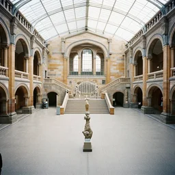 photo of a monumental natural museum, liminal space, megalophobia ultra clean, 35 mm