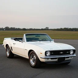 Ermine White Chevrolet Camaro Z/28 Convertible (1967), widest shot, created by Barclay Shaw