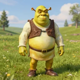 drunk russians find a golden Shrek statue in a field, 4k, 8k high detailed