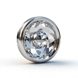 crystal yo-yo, clean 3d render, octane render, isolated on a pure white background, centered, entire object in frame, sharp focus, soft studio lighting