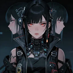 by kyoto animation, cool girl wearing cyberpunk intricate streetwear, beautiful, detailed symmetrical close up portrait, intricate complexity, in the style of artgerm and ilya kuvshinov, cell shaded, 4 k, concept art, by wlop, krenz cushart, greg rutkowski, pixiv. cinematic dramatic atmosphere, cinematic lighting, studio quality