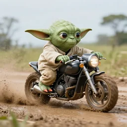 yoda 🏍 speeding in mud
