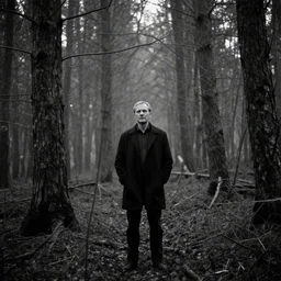 a henry tarkovsky movie black ghosts in a dark forest, cinestill 8 0 0 t 3 5 mm b & w, heavy grain, high quality, black, natural textures, photorealistic, natural textures, ambient occlusion, hd, haze, criteria collection