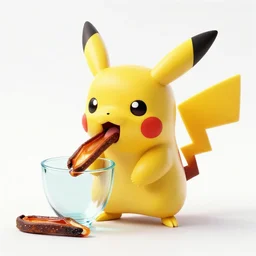 pikachu eating doritos made of glass
