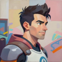 greg manchess portrait of zarya from overwatch, medium shot, asymmetrical, profile picture, organic painting, sunny day, matte painting, bold shapes, hard edges, street art, trending on artstation, by huang guangjian and gil elvgren and sachin teng