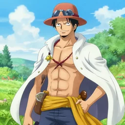 a portrait of a character in a scenic environment by eiichiro oda character design