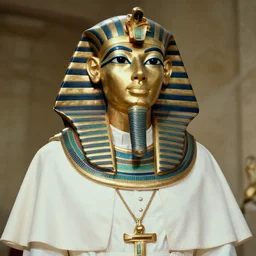 a film still of the pope as the faraoh, in the 1 0 commandments ( 1 9 5 6 ), technicolor color