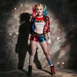 elizabeth olsen as Harley quinn full body
