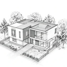 detailed architectural blueprint of a modern house