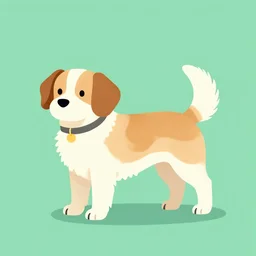 a dog in flat illustration style