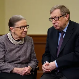 hd photo of ruth bader ginsburg meeting steven hawking