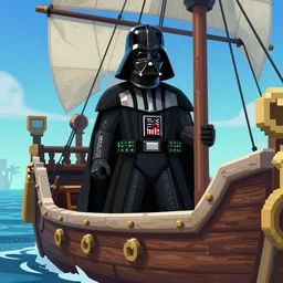 darth vader in the sea of thieves game on the galleon