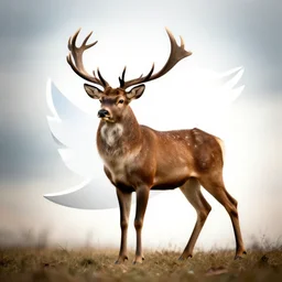 a majestic deer in style of a twitter logo