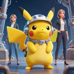 high intricate pikachu in technical gear, on space harbor, full shot, maria panfilova, andrea savchenko, mike kime, ludovic plouffe, qi sheng luo, oliver cook, julian calle, eddie mendoza, trending on artstation