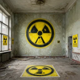 wide angle shot inside a chernobyl zone with radioactiv signs, intricate, elegant, highly detailed, centered, digital painting, artstation, concept art, smooth, sharp focus, illustration, artgerm, tomasz alen kopera, peter mohrbacher, donato giancola, joseph christian leyendecker, wlop, boris vallejo