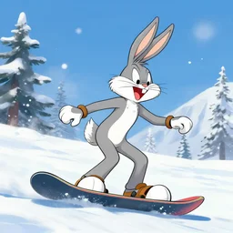 buggs bunny snowboarding