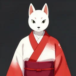 A kitsune wearing a red and white kimono, portrait, visualartzi, korean, concept art by Karla Ortiz, James Paick, Charlie Bowater, Krenz Cushart, highly detailed, ultra detailed, ultra realistic, trending on artstation, cgstudio