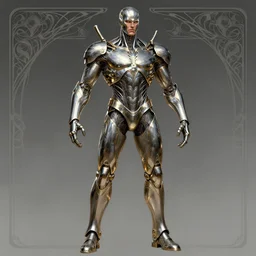 powerful male tin man, willem dafoe as tinman, full body character concept, covered in full metal plating, art nouveau, super powers, fantasy, intricate, elegant, highly detailed, digital painting, artstation, concept art, shining, sharp focus, illustration, art by stanley lau