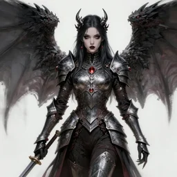 gothic princess girl in dragon armor, battle angel alita. by rembrandt 1 6 6 7, illustration