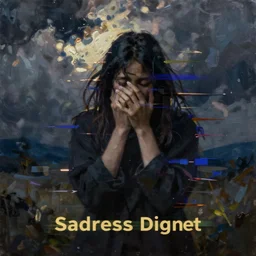 sadness glitch culture in the blackout, oil Painting