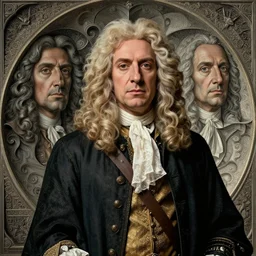 sir isaac newton from the new historical fiction movie, with art direction by beeple!!, michaelangelo!!!, mc escher tesselation!!!, 8 5 mm f 1. 8