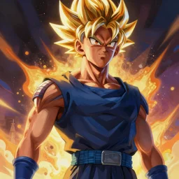 low angle portrait of the obama transformed in a  Super Saiyan , tepainting concept Blizzard pixar maya engine on stylized background splash comics global illumination lighting artstation lois van baarle, ilya kuvshinov, rossdraws