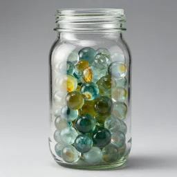 A mason jar filled with glass marbles, by Roberto Aizenberg, Michael Kaluta, Zdzisław Beksiński, Dan Mumford and Thomas Kinkade