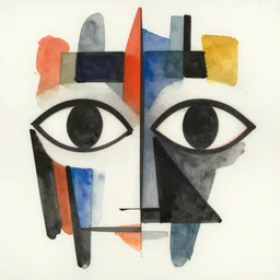 big eyes by kazimir malevitch symmetrical geometrical suprematism minimalism watercolor inks