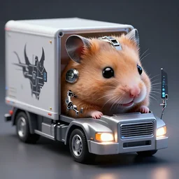 hamster evil truck concept bio engineering, bio robot, cabin head