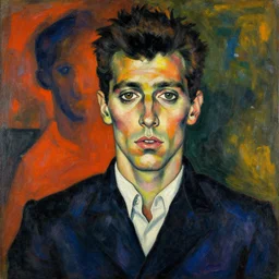 Portrait of Iggy Pop by Egon Schiele, expressionism