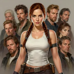 portrait shot of christina hendricks as lara croft, intricate, elegant, highly detailed, centered, digital painting, artstation, concept art, smooth, sharp focus, illustration, artgerm, tomasz alen kopera, peter mohrbacher, donato giancola, joseph christian leyendecker, wlop, boris vallejo