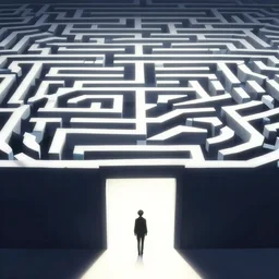 the grand entrance to the endless maze, art by kotaro chiba, volumetric lighting, high contrast