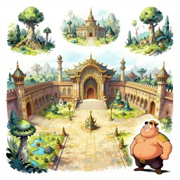 photo cartoon bd illustration comic manga painting of main hall environement : 5 fantasy environement, digital painting : 1 fat brush concept sketch artist bd enki bilal : 1 0