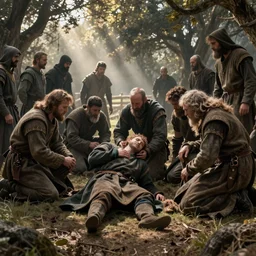 hyperrealistic medieval suffering