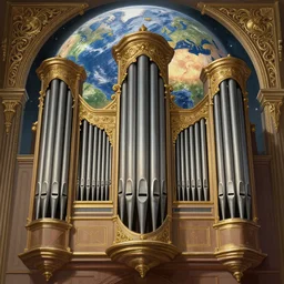 pipe organ watching the world underneath, d & d, fantasy, intricate, elegant, highly detailed, digital painting, artstation, concept art, smooth, sharp focus, illustration, art by artgerm and dragolisco and alphonse mucha and dragolisco
