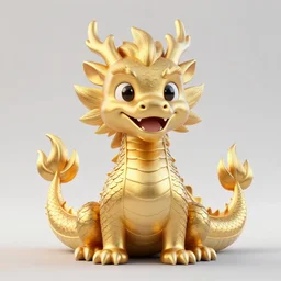 smiling dragon with gold scales