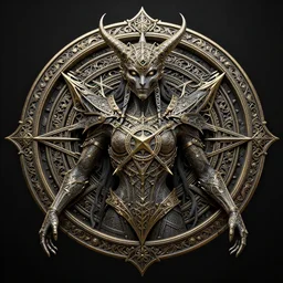 baphomet, highly detailed, intricate, ornate, xbox render, 8k post processing, filigree, occult, pentagram