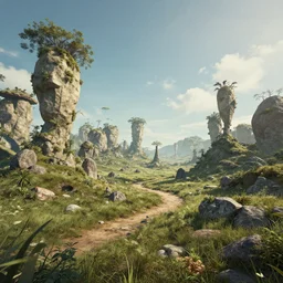 photo of a fantasy bizarre landscape